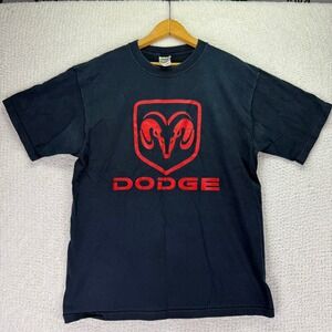 Dodge Vintage Y2K Graphic T-Shirt Car‎ Enthusiast Short Sleeve Tee Black Size L